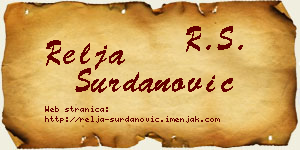 Relja Surdanović vizit kartica